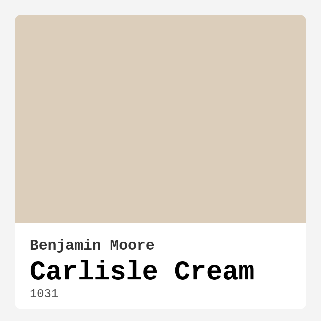 Carlisle Cream 1031 by Benjamin Moore
