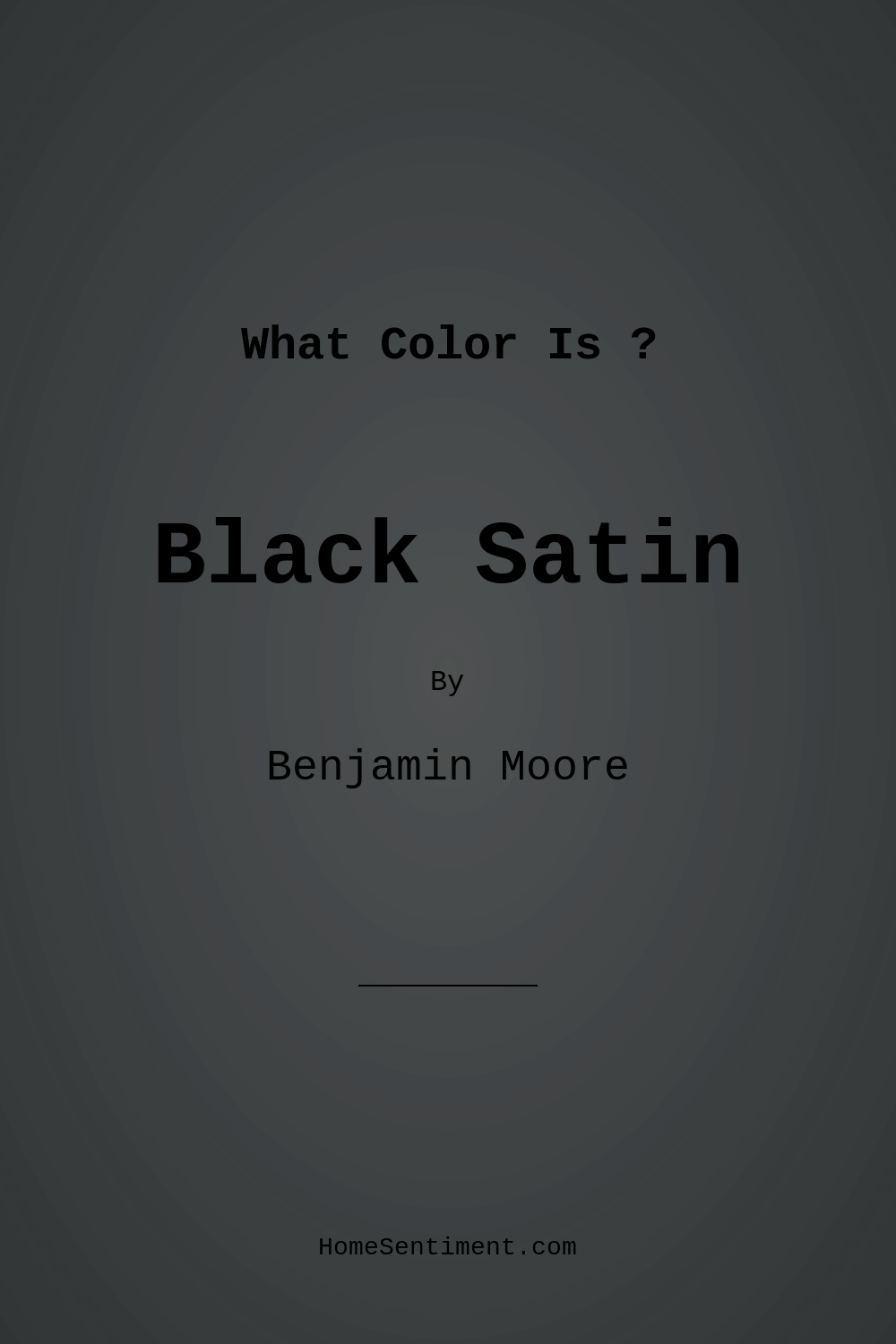 Black Satin 2131-10 by Benjamin Moore
