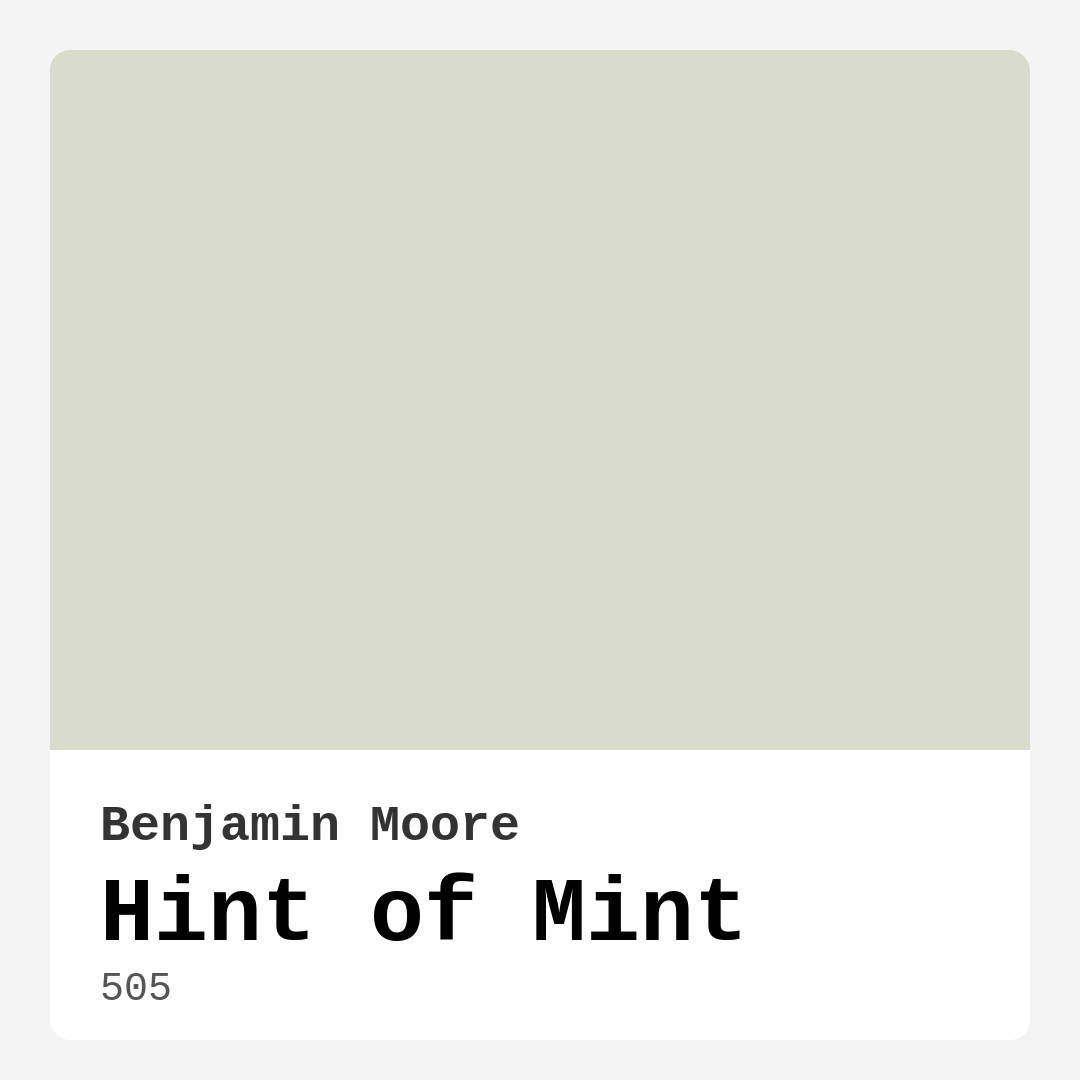 Hint of Mint 505 by Benjamin Moore