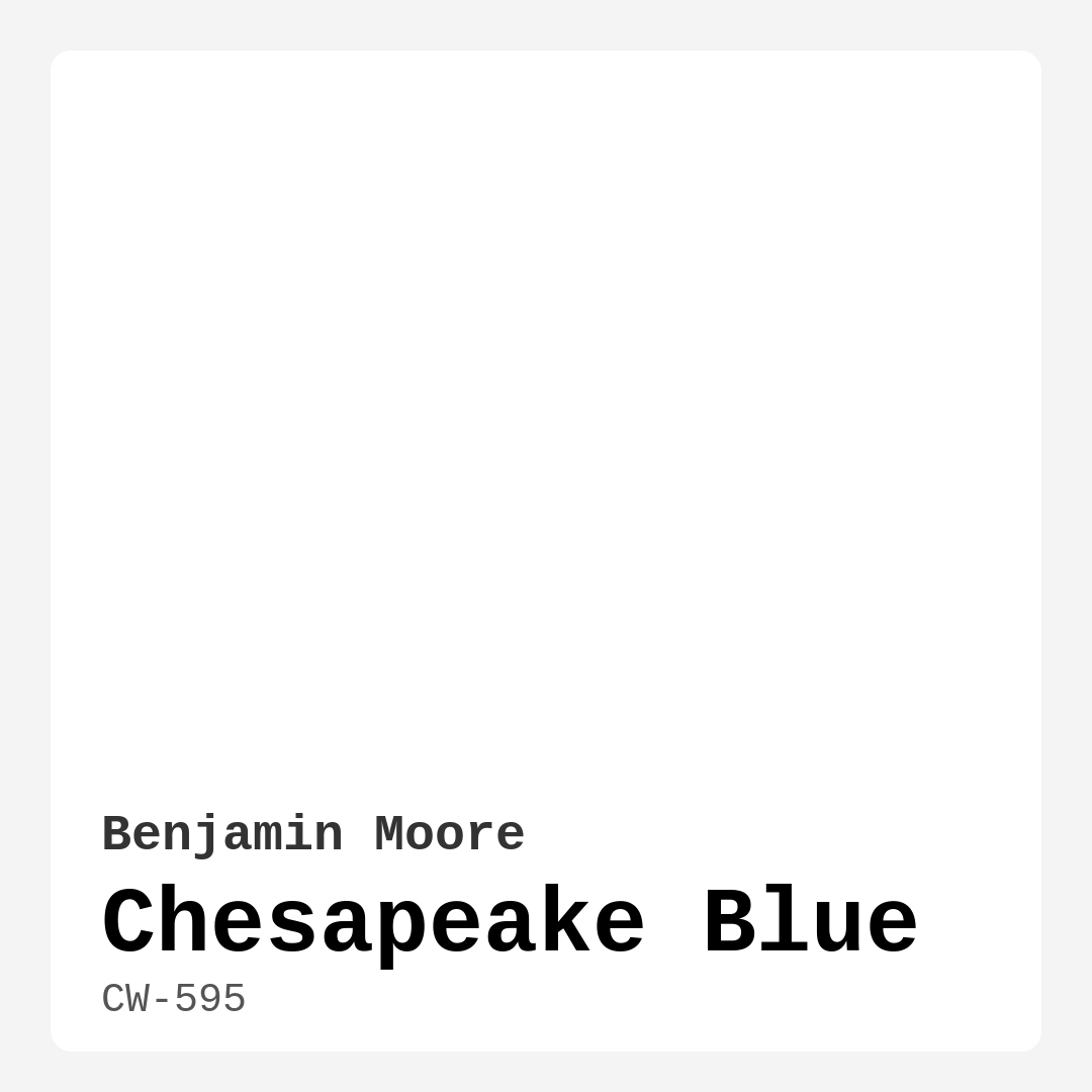 Benjamin Moore Chesapeake Blue CW-595 Real Images