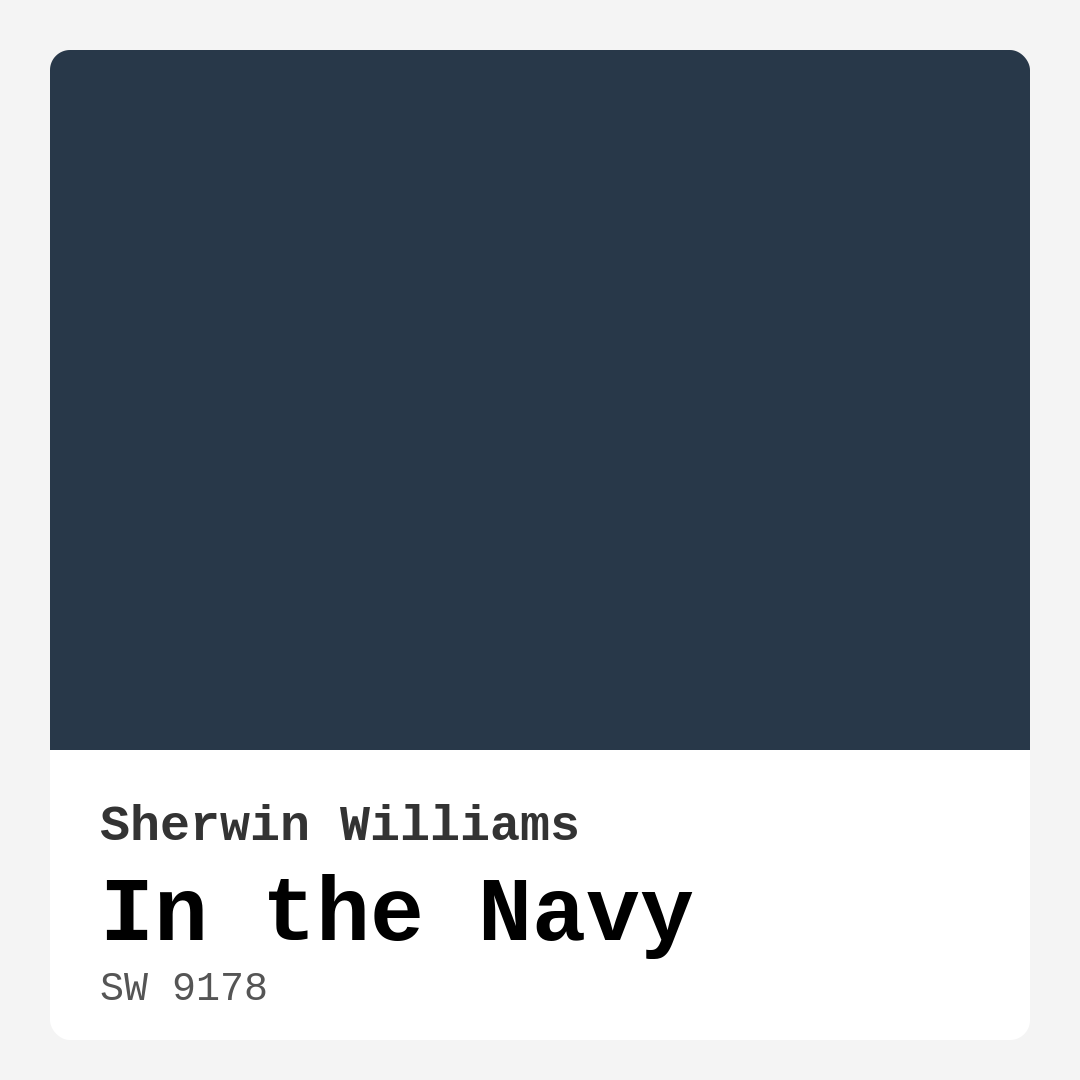 In the Navy SW 9178 by Sherwin Williams