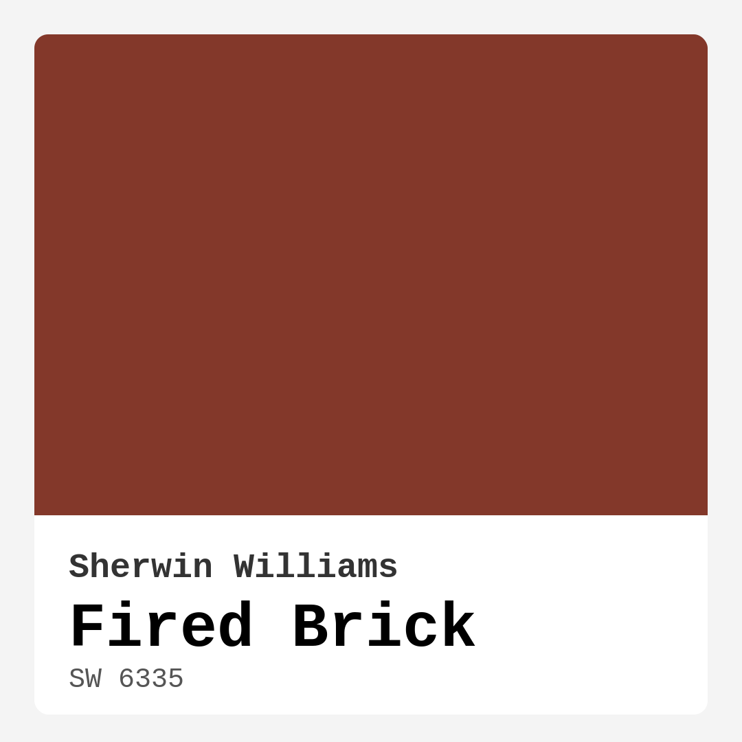 Fired Brick SW 6335 by Sherwin Williams