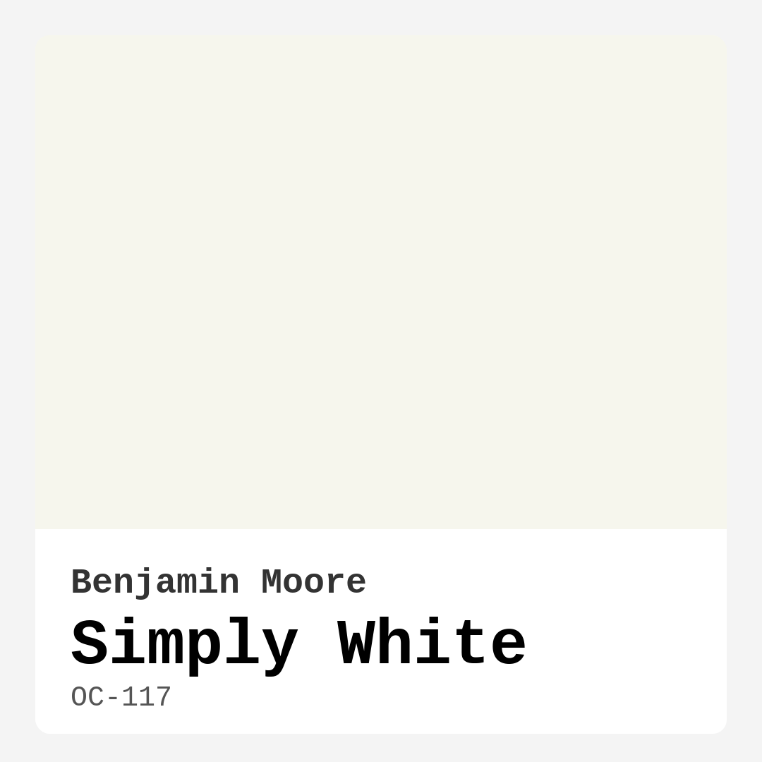 Simply White OC-117 by Benjamin Moore