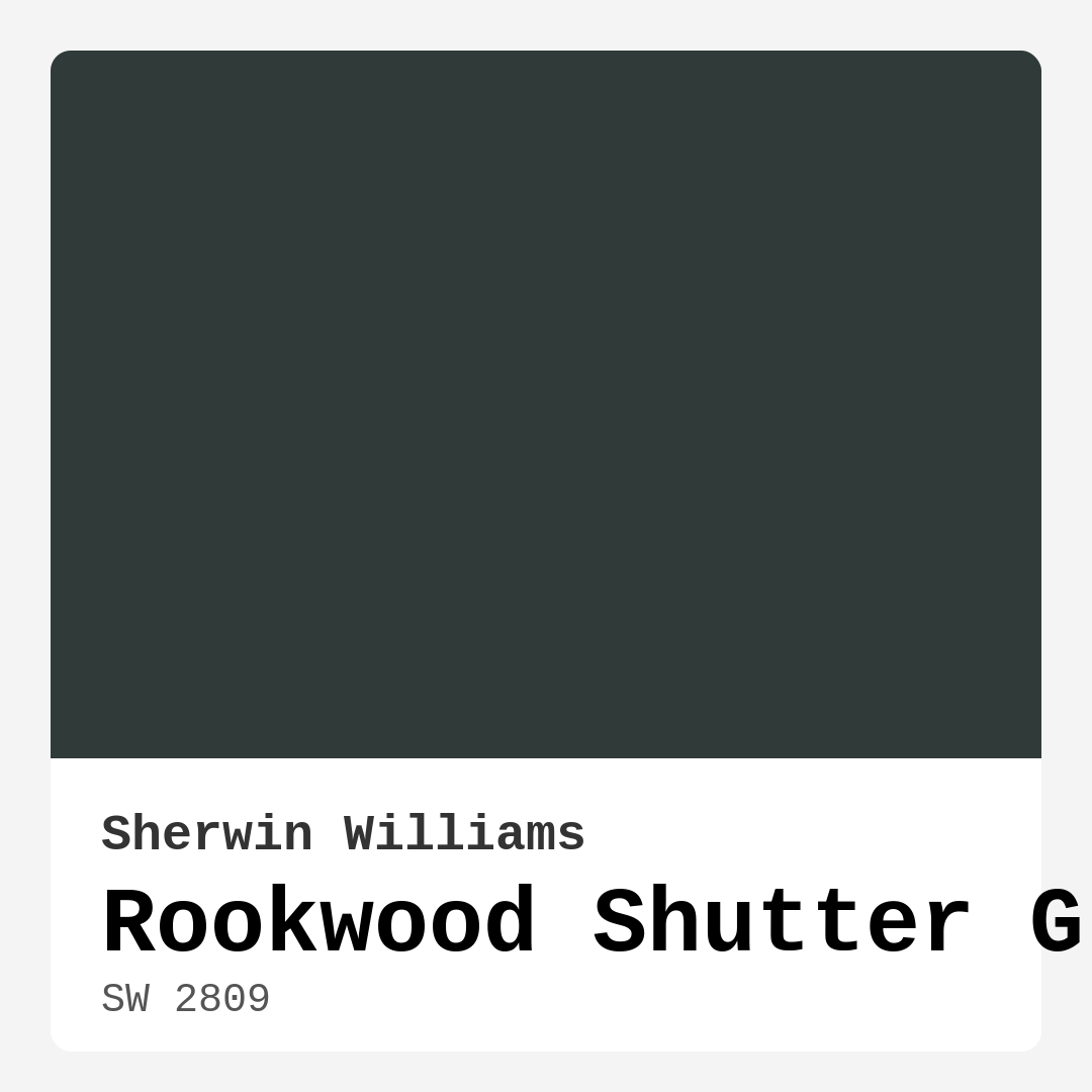 Rookwood Shutter Green SW 2809 by Sherwin Williams