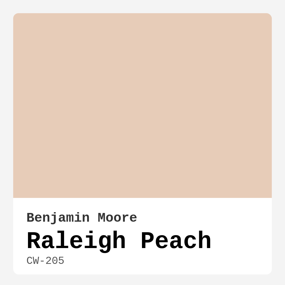 Benjamin Moore Raleigh Peach CW-205 Real Images