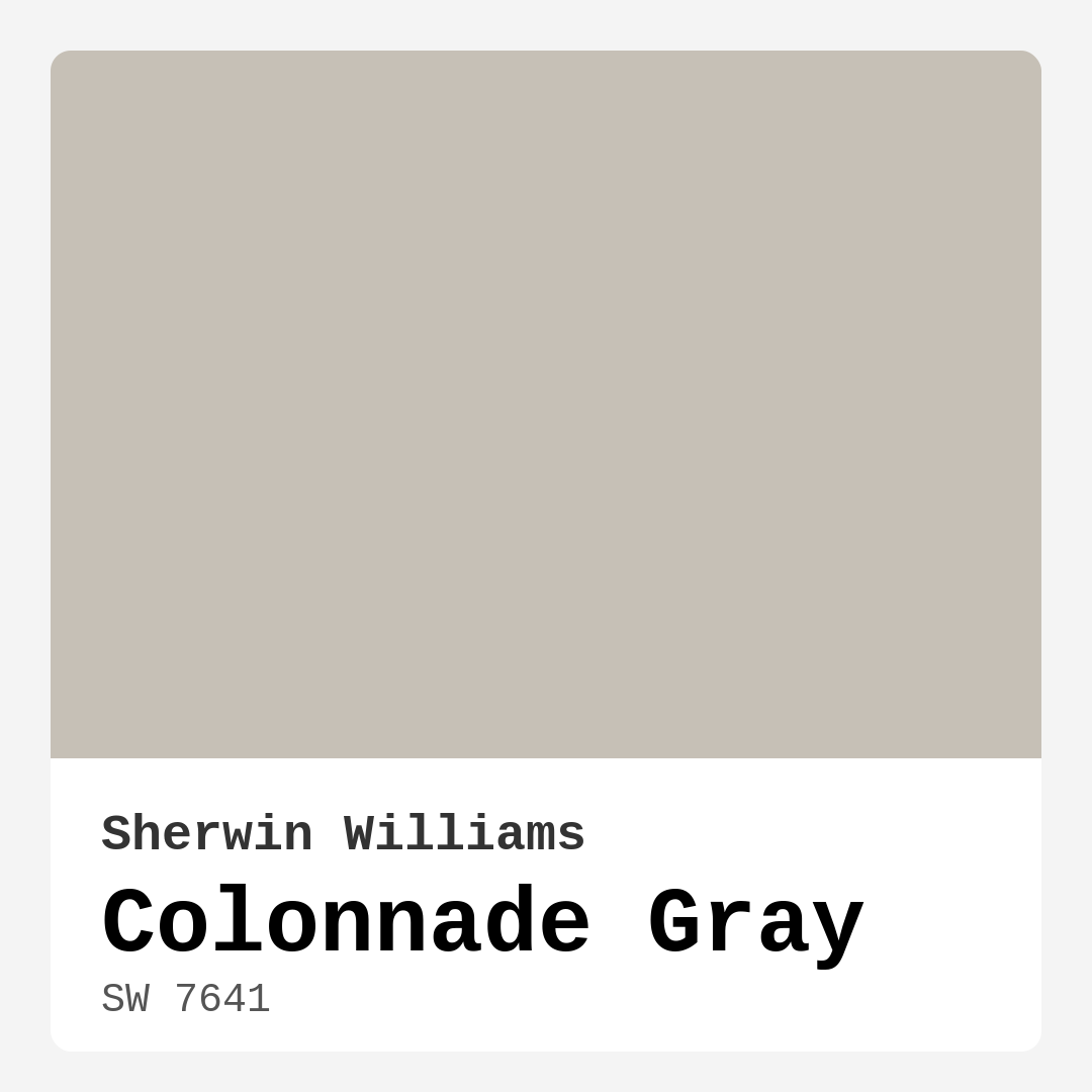 Colonnade Gray SW 7641 by Sherwin Williams