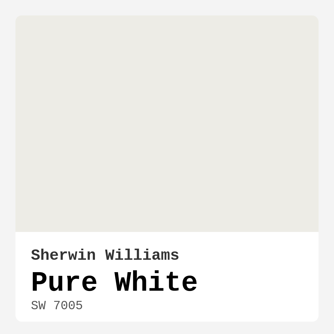 Pure White SW 7005 by Sherwin Williams