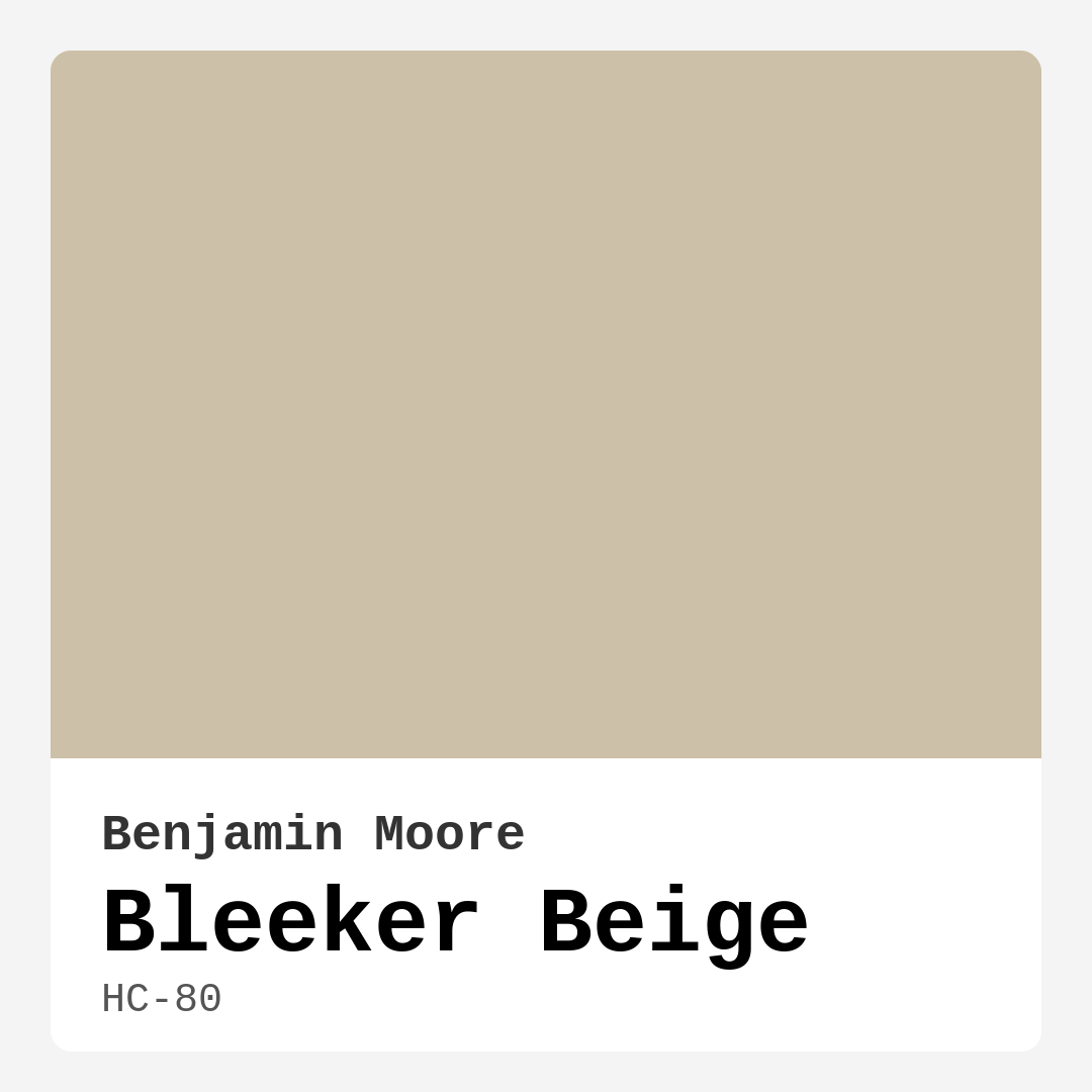 Bleeker Beige HC-80 by Benjamin Moore
