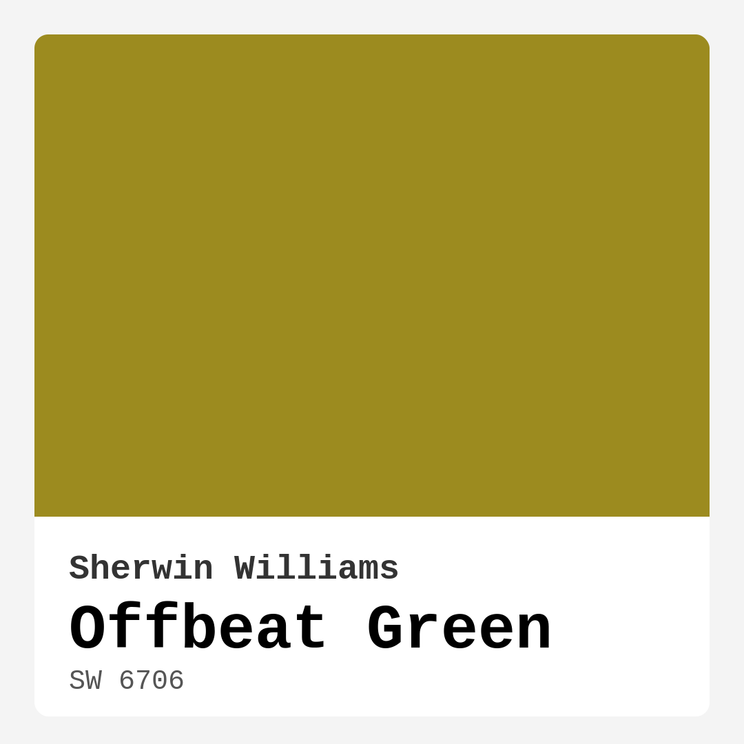 Offbeat Green SW 6706 by Sherwin Williams