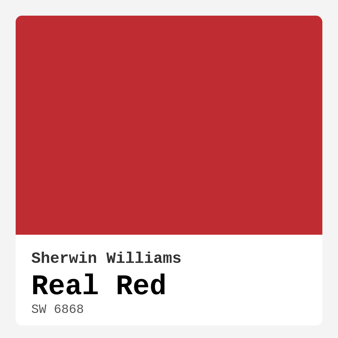 Real Red SW 6868 by Sherwin Williams