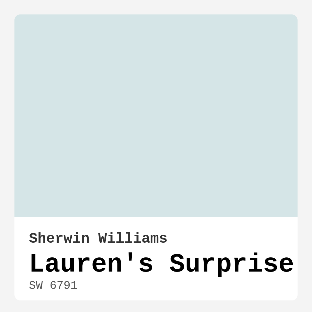 Lauren’s Surprise SW 6791 by Sherwin Williams