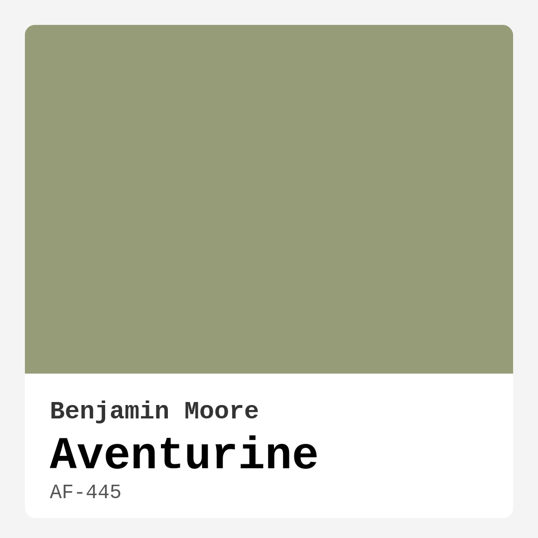 Benjamin Moore Aventurine AF-445 Real Images