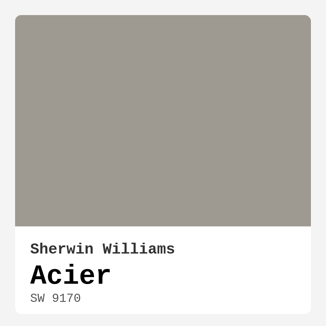 Sherwin Williams Acier SW 9170 Real Images