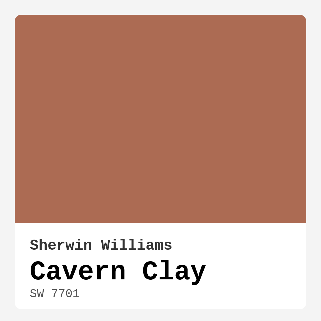 Cavern Clay SW 7701 by Sherwin Williams