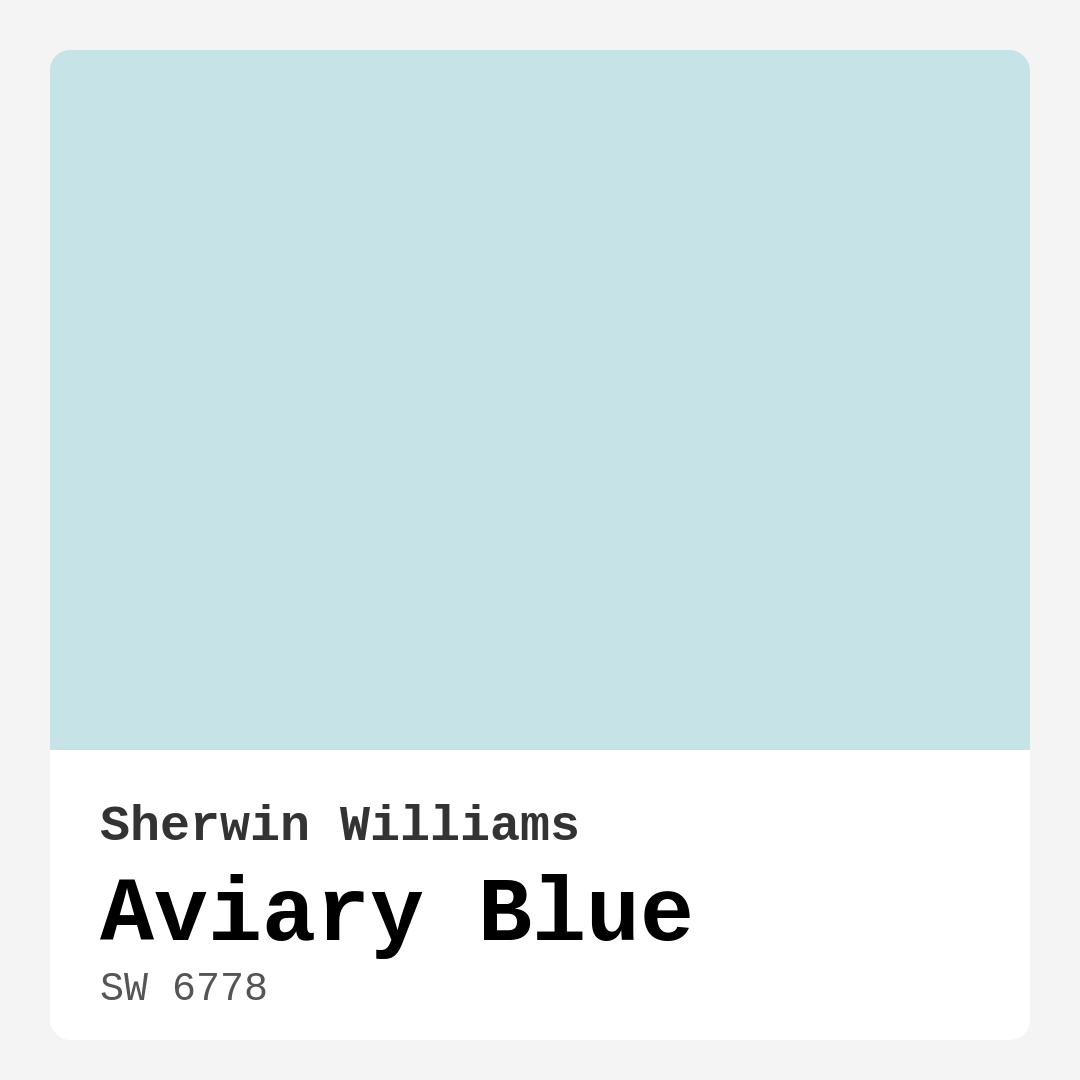 Aviary Blue SW 6778 by Sherwin Williams