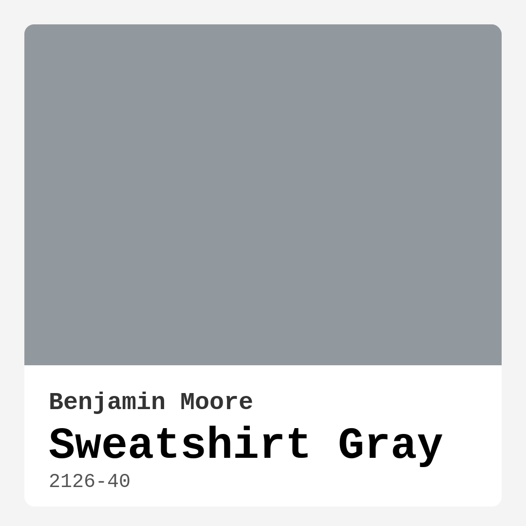 Sweatshirt Gray 2126-40 by Benjamin Moore