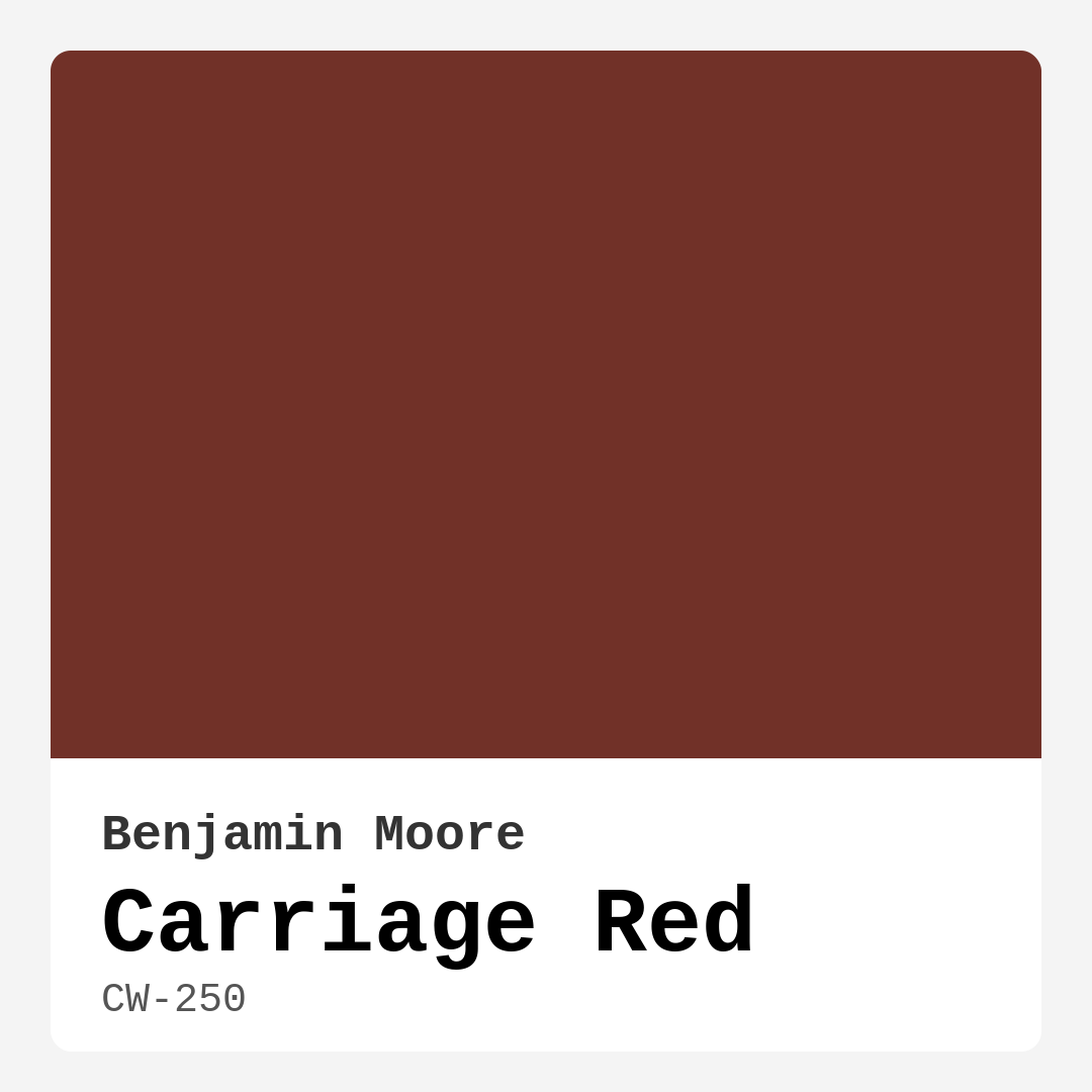 Carriage Red CW-250 by Benjamin Moore