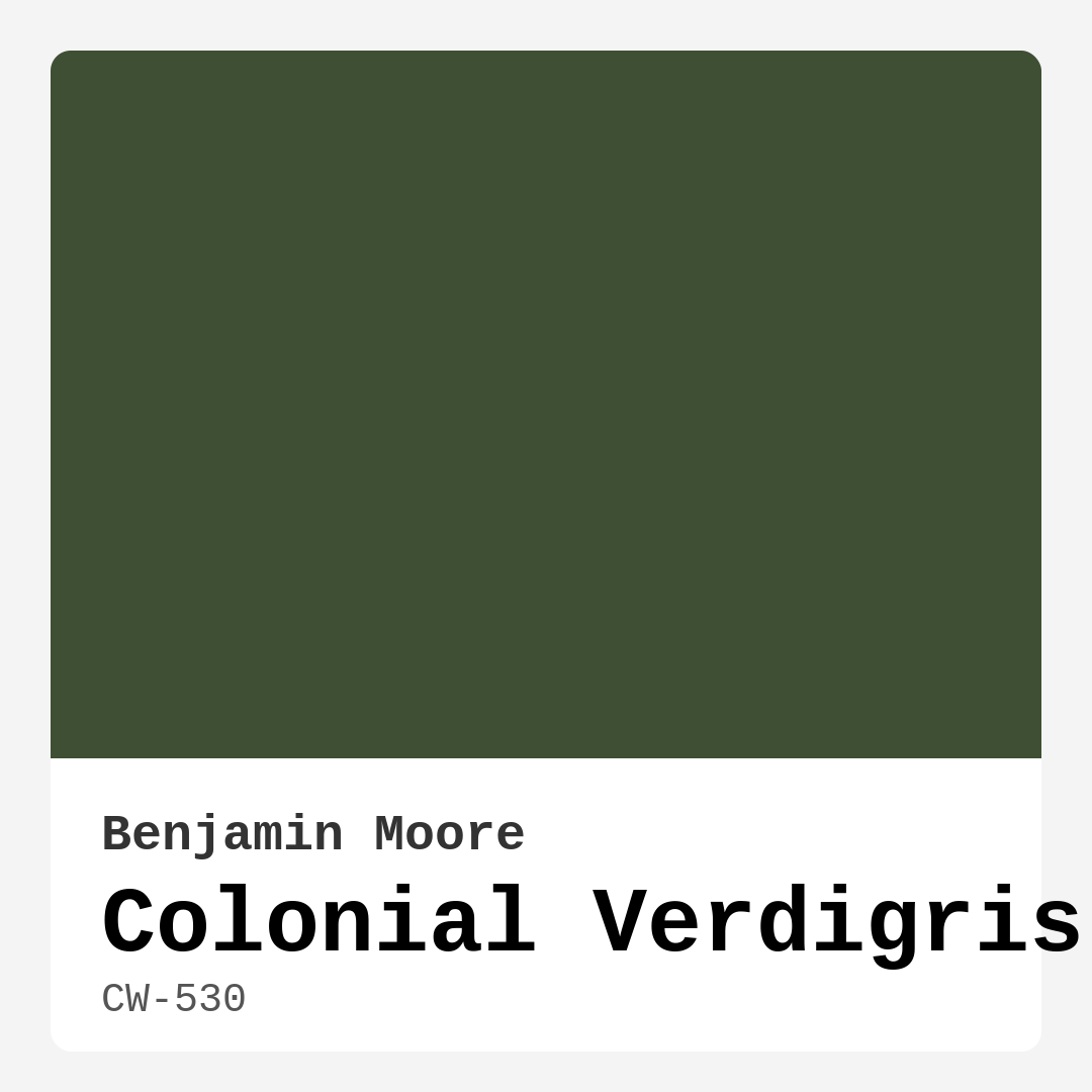 Colonial Verdigris CW-530 by Benjamin Moore