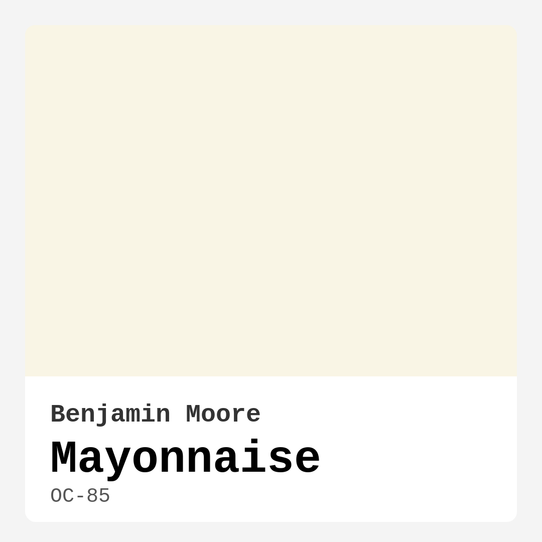 Mayonnaise OC-85 by Benjamin Moore
