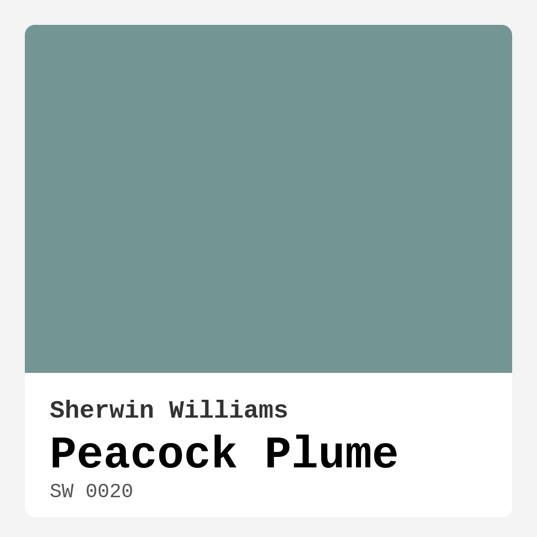 Peacock Plume SW 0020 by Sherwin Williams