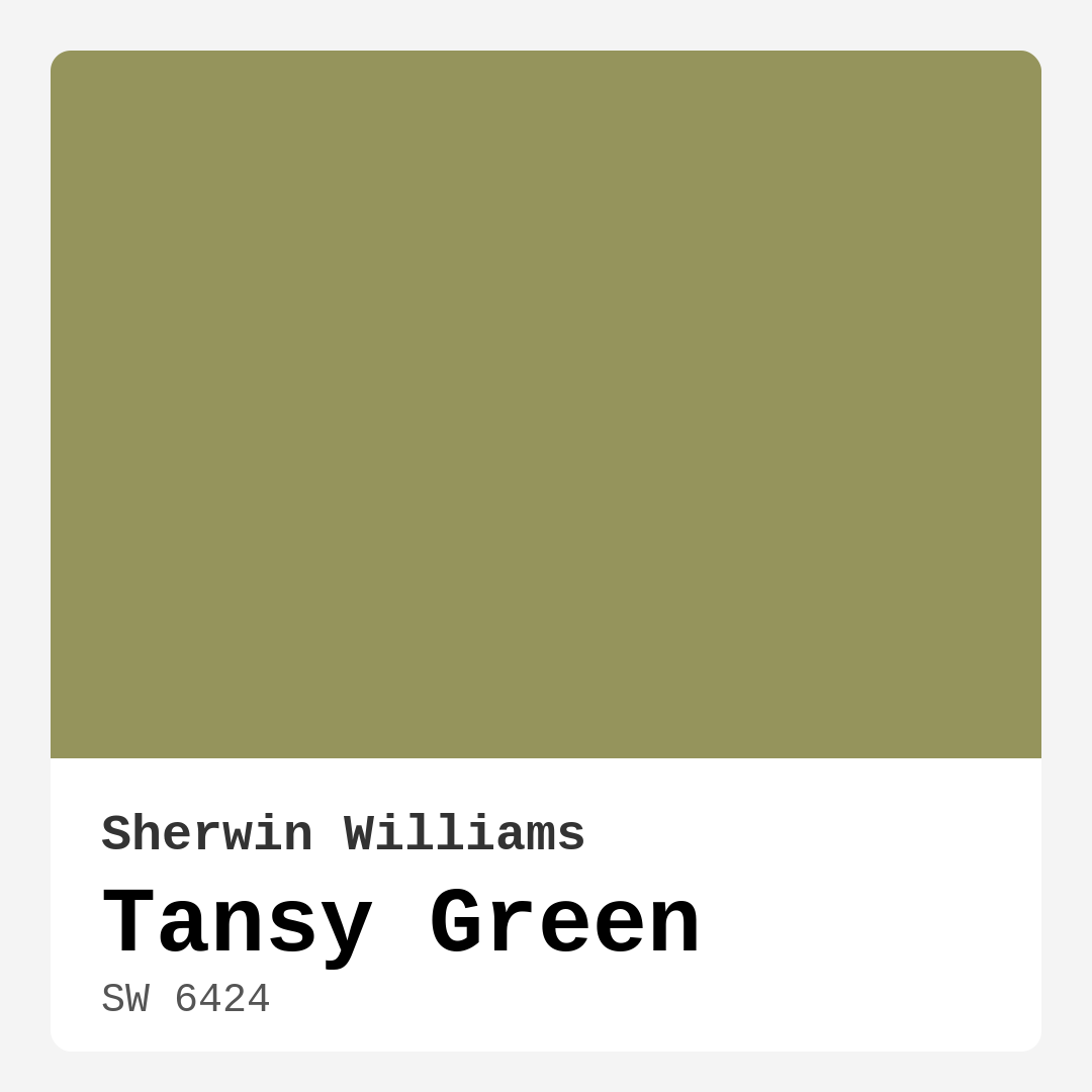 Tansy Green SW 6424 by Sherwin Williams