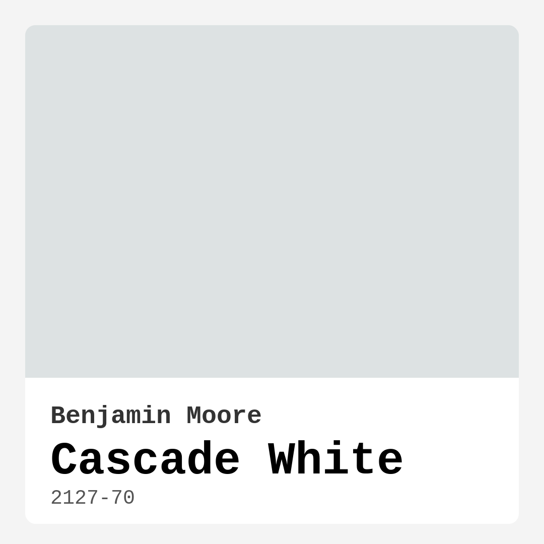 Benjamin Moore Cascade White 2127-70 Real Images