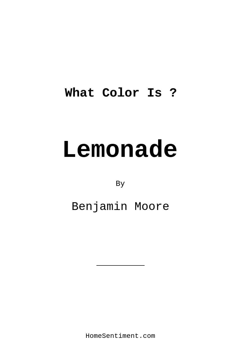 Lemonade 2024-60 by Benjamin Moore