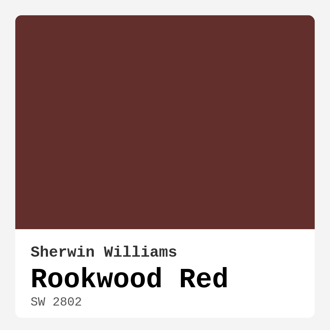 Rookwood Red SW 2802 by Sherwin Williams