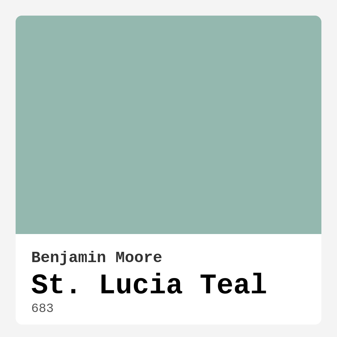 Benjamin Moore St. Lucia Teal 683 Real Images