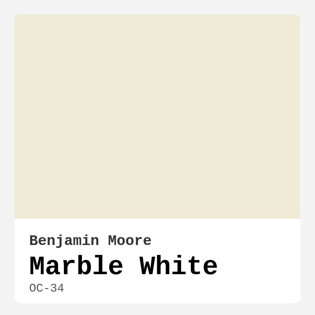 Benjamin Moore Marble White OC-34 Real Images