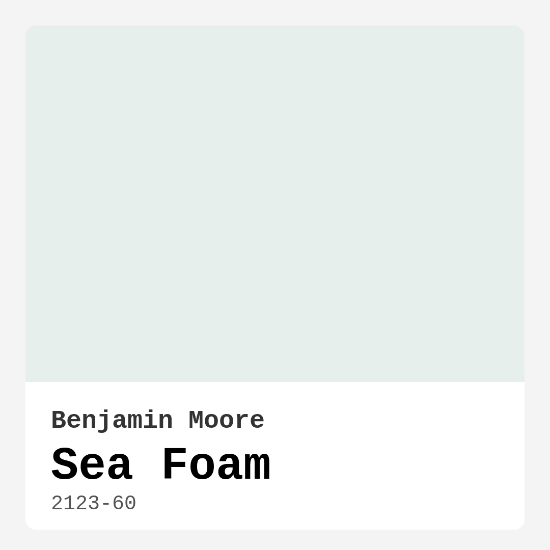 Benjamin Moore Sea Foam 2123-60 Real Images