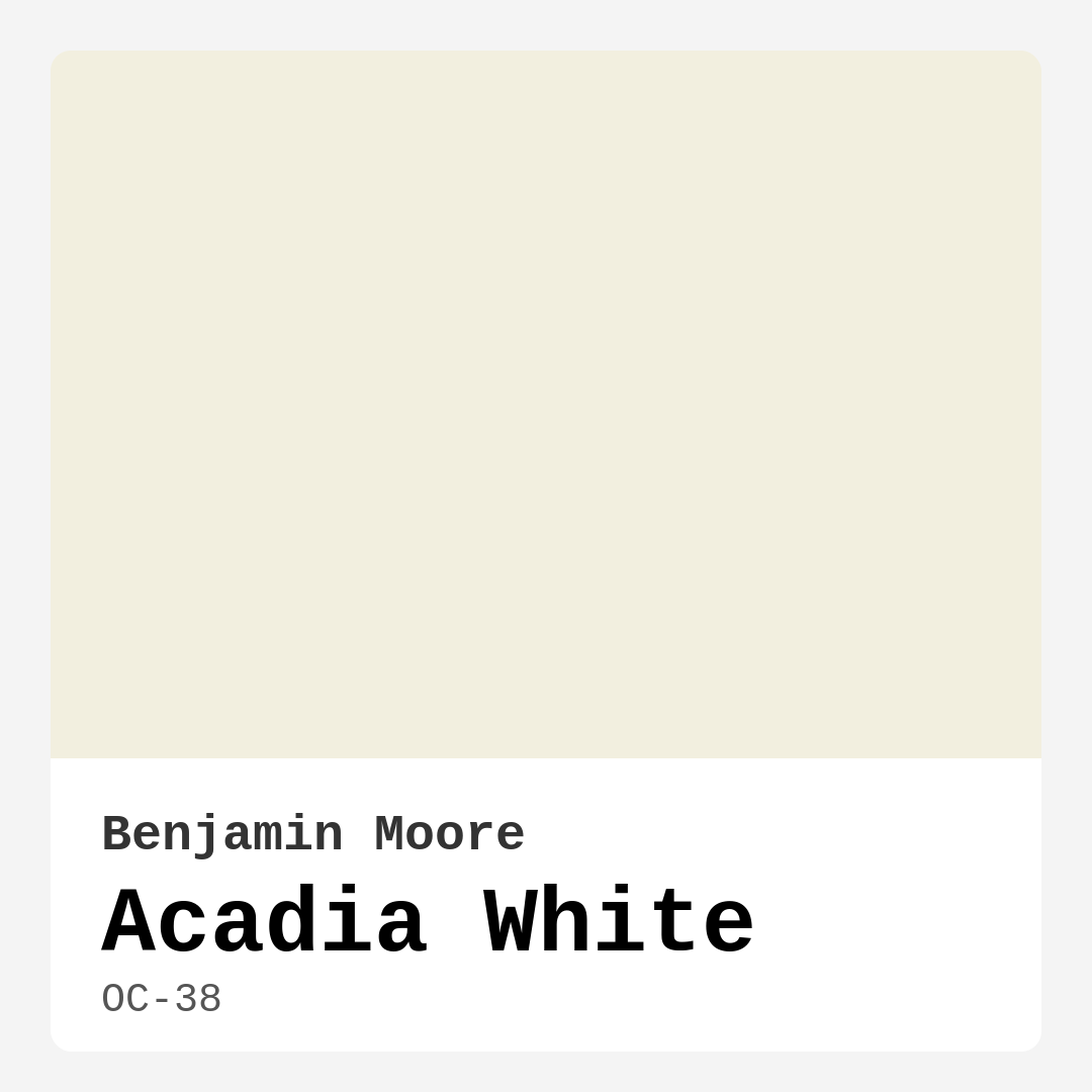 Benjamin Moore Acadia White OC-38 Real Images