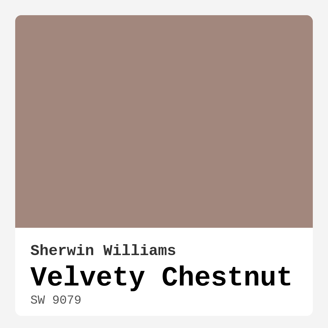 Velvety Chestnut SW 9079 by Sherwin Williams