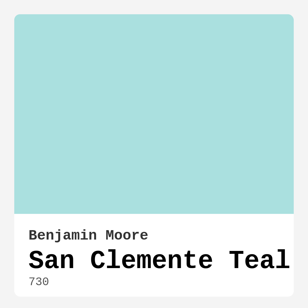 San Clemente Teal 730 by Benjamin Moore