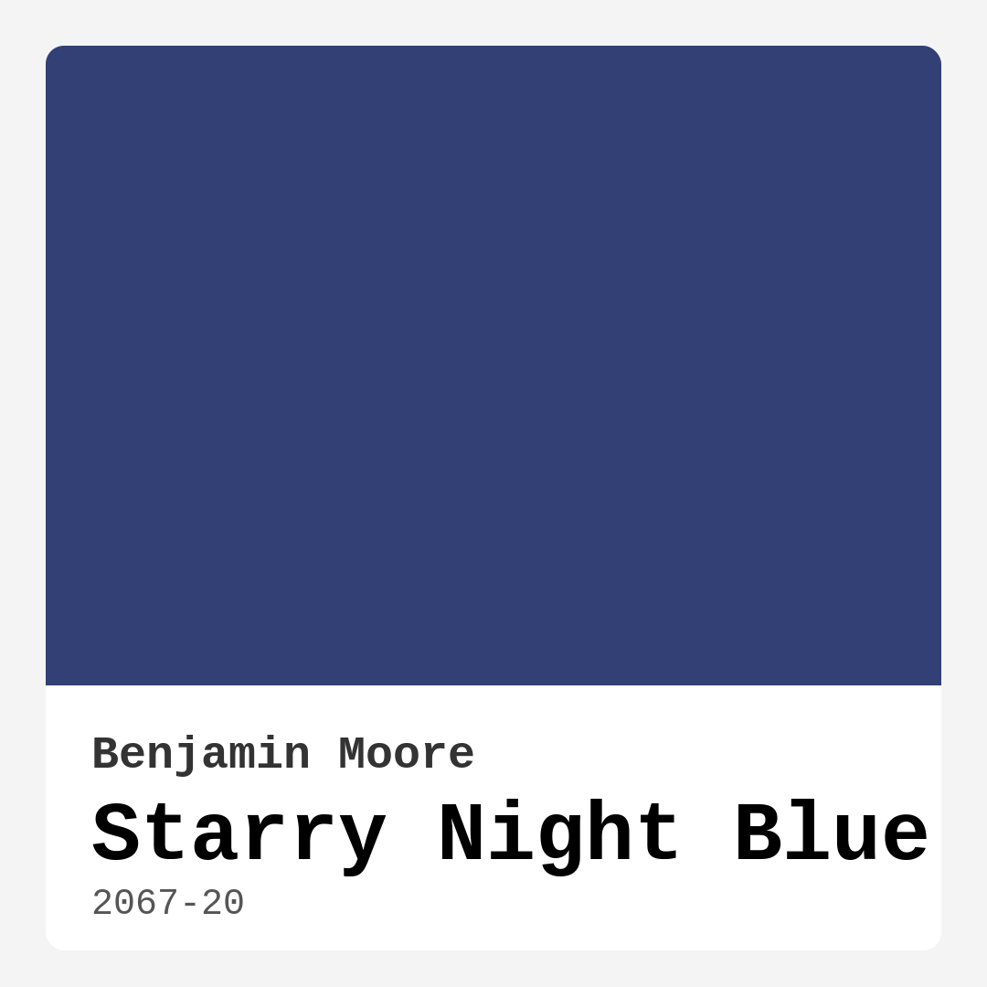 Starry Night Blue 2067-20 by Benjamin Moore