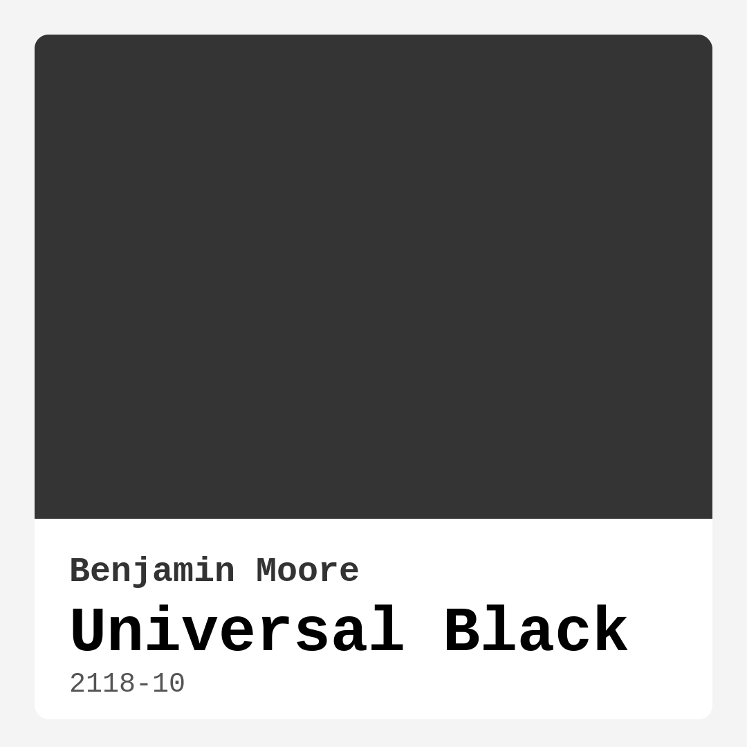Universal Black 2118-10 by Benjamin Moore