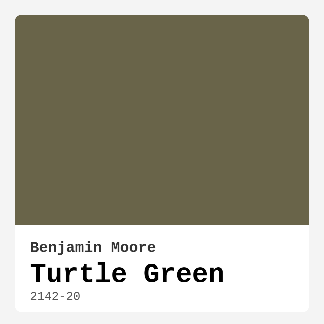 Benjamin Moore Turtle Green 2142-20 Real Images