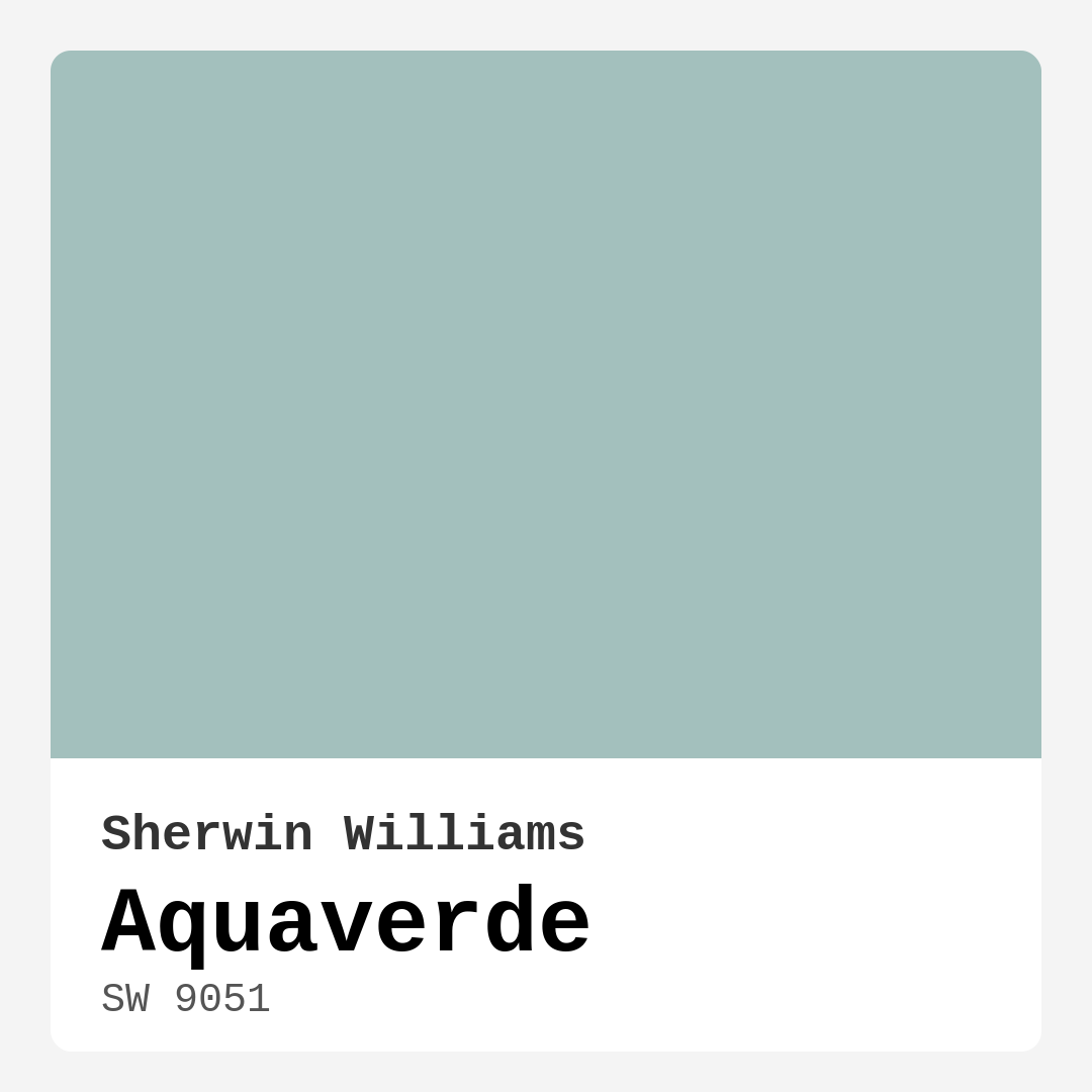 Sherwin Williams Aquaverde SW 9051 Real Images