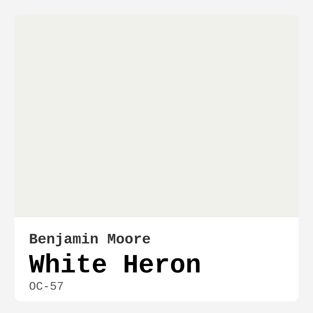 Benjamin Moore White Heron OC-57 Real Images