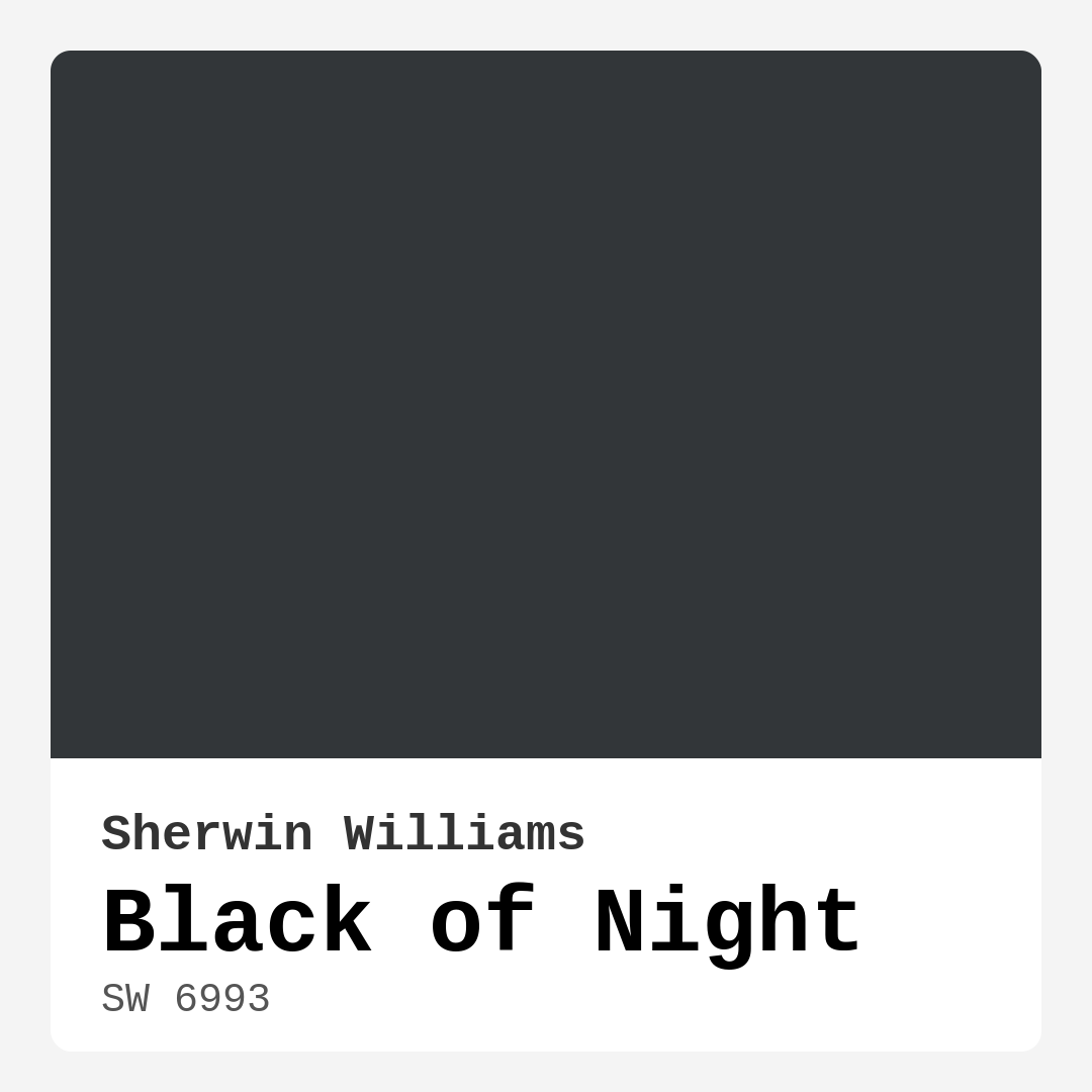 Black of Night SW 6993 by Sherwin Williams