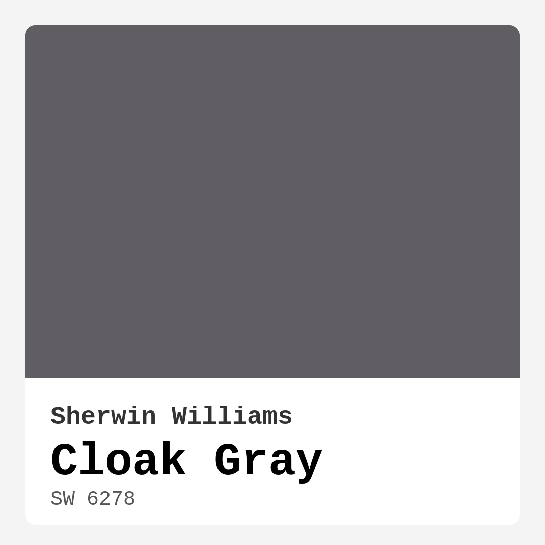 Cloak Gray SW 6278 by Sherwin Williams