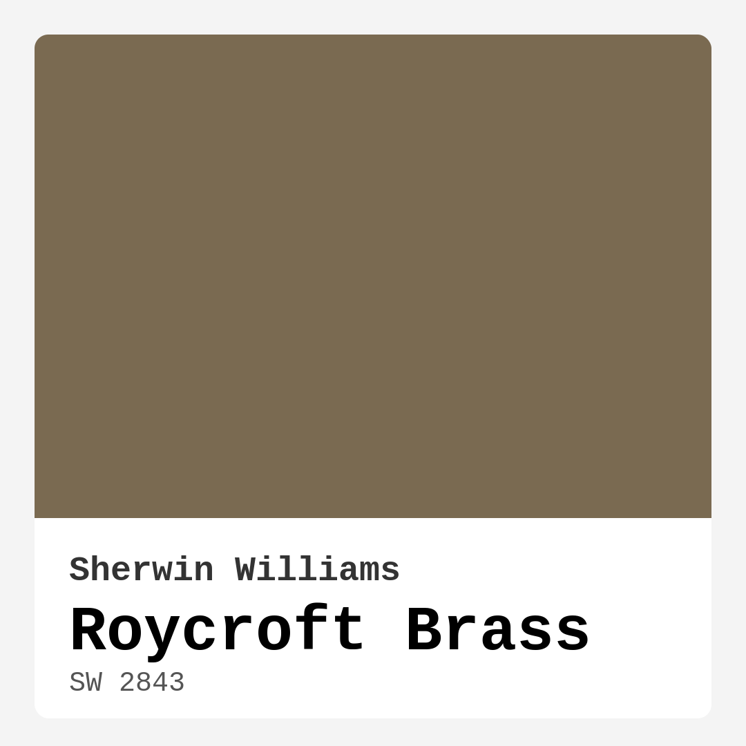Roycroft Brass SW 2843 by Sherwin Williams