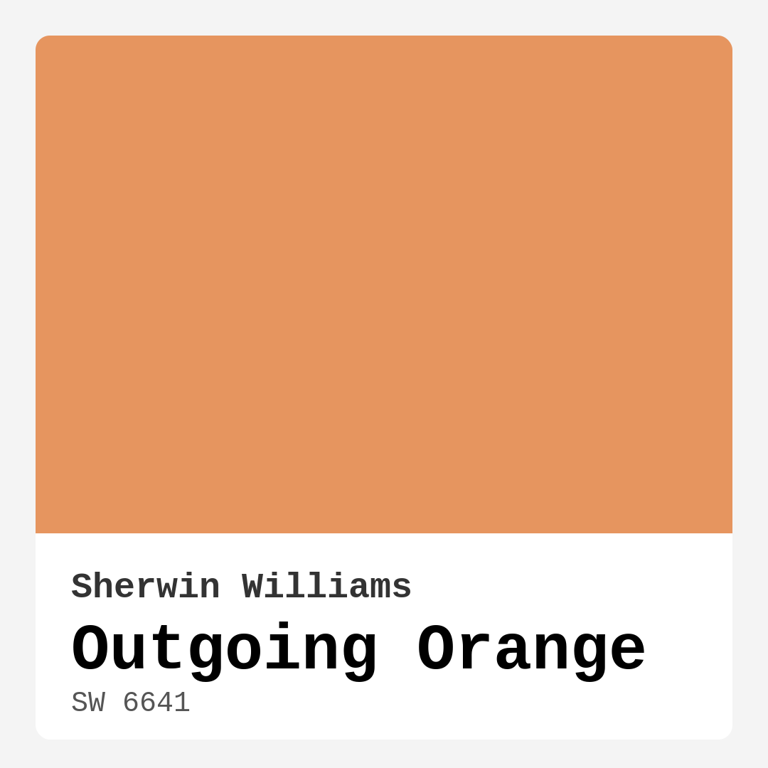 Outgoing Orange SW 6641 by Sherwin Williams