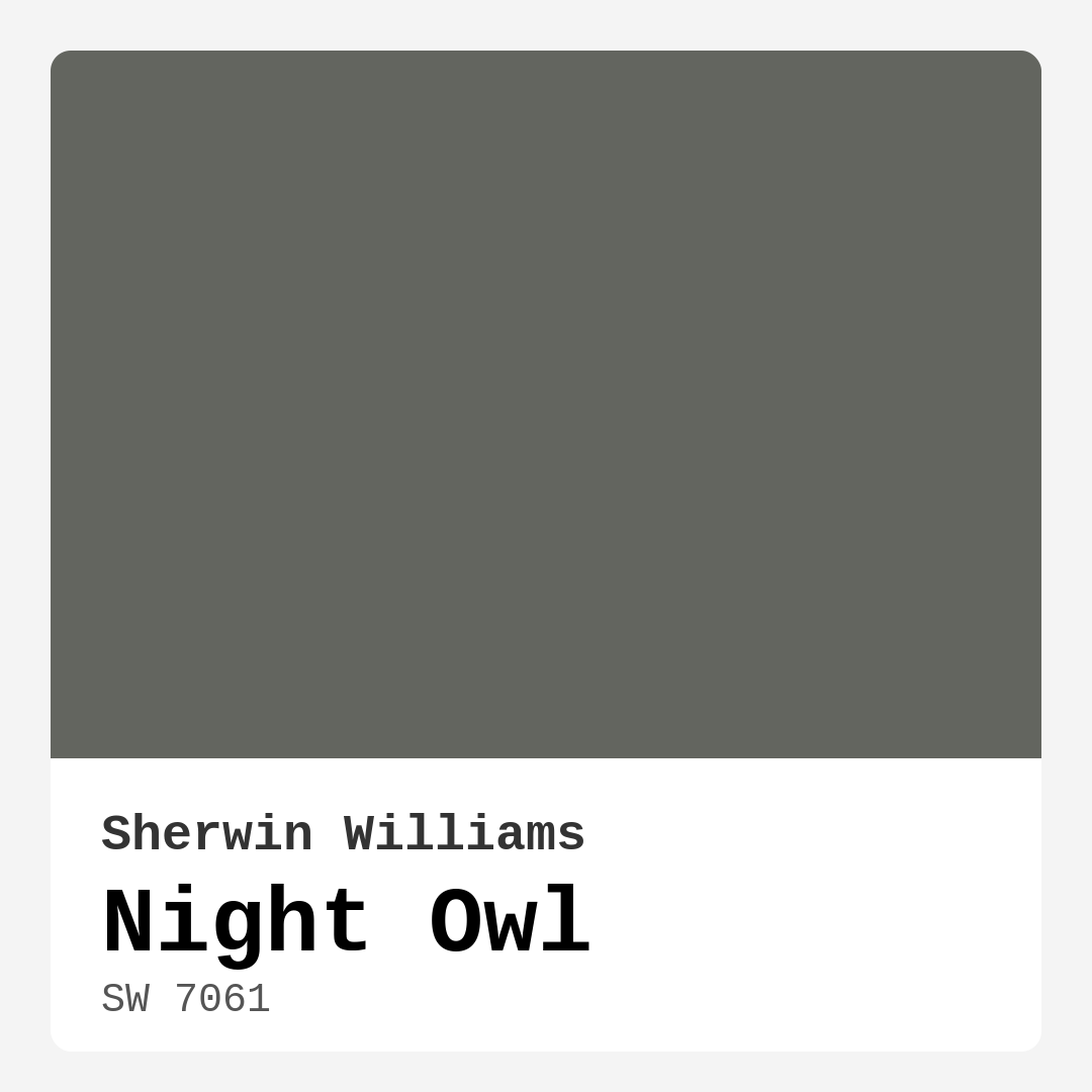 Night Owl SW 7061 by Sherwin Williams