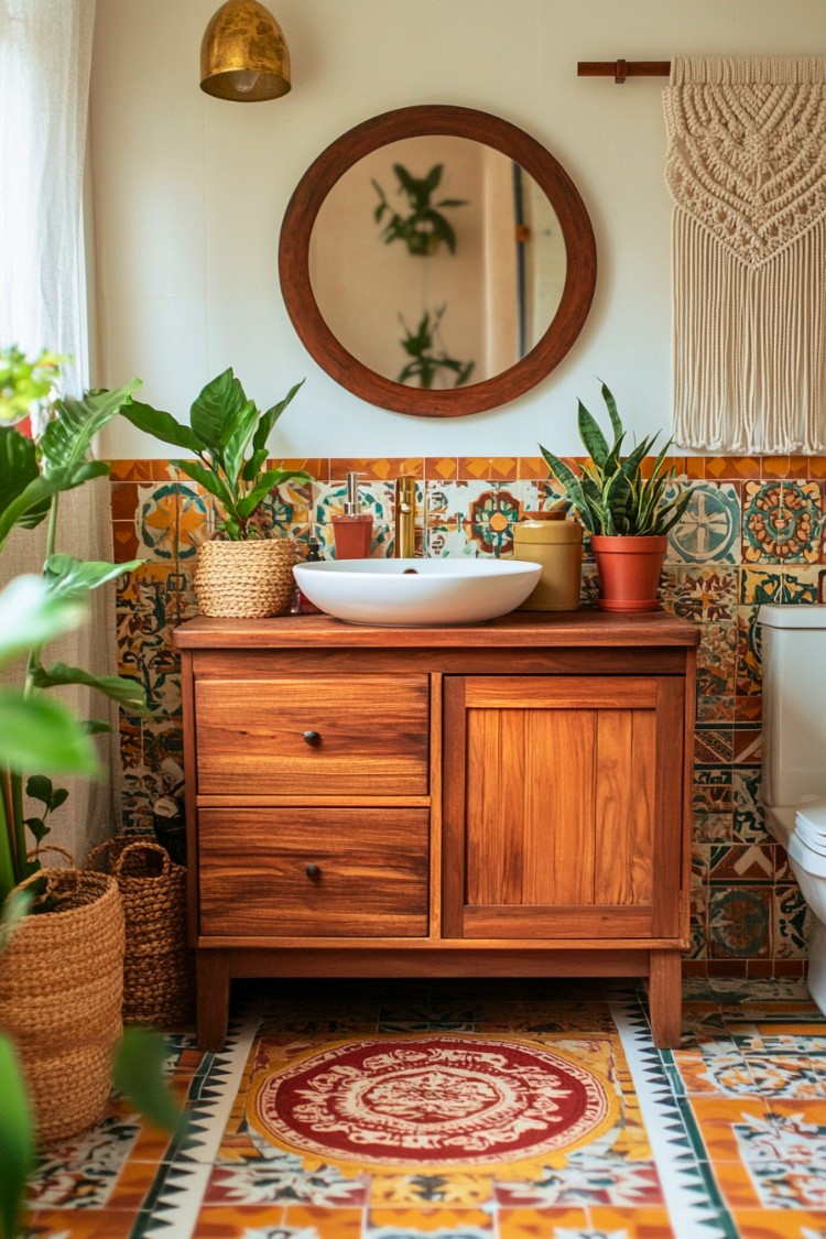 Idea 2: Colorful Tile Floors