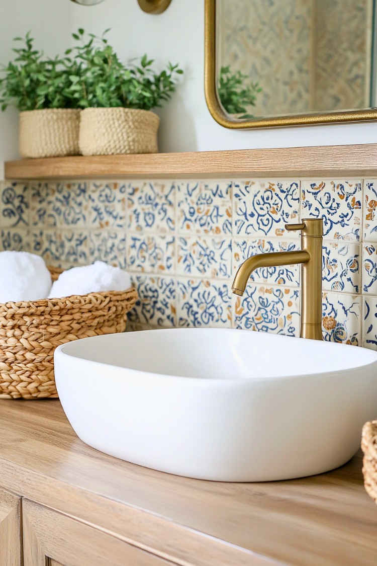 Idea 15: Peel-and-Stick Tile Backsplash