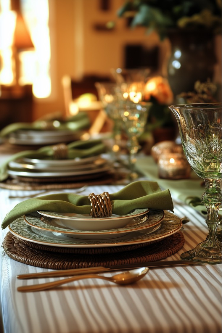 2. Sage Green & Gold Elegance