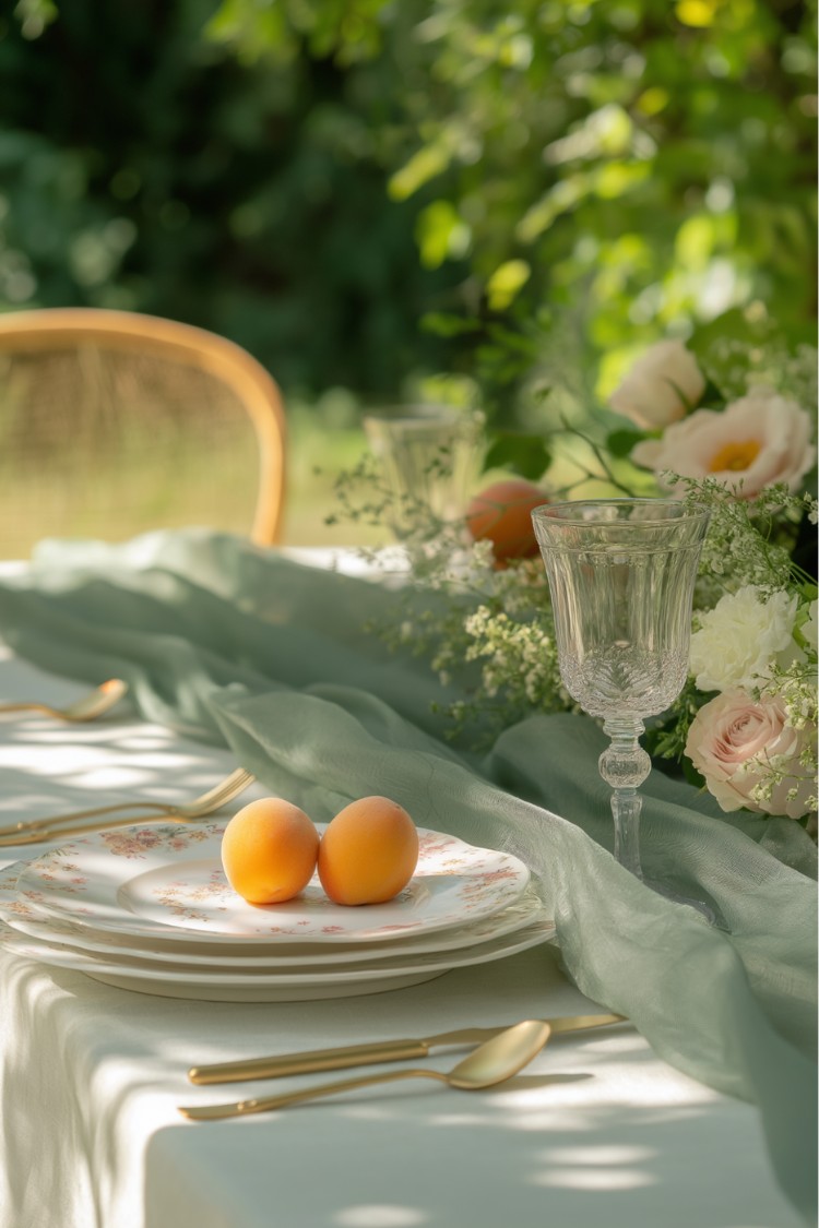 7. Sage Green and Floral Accents